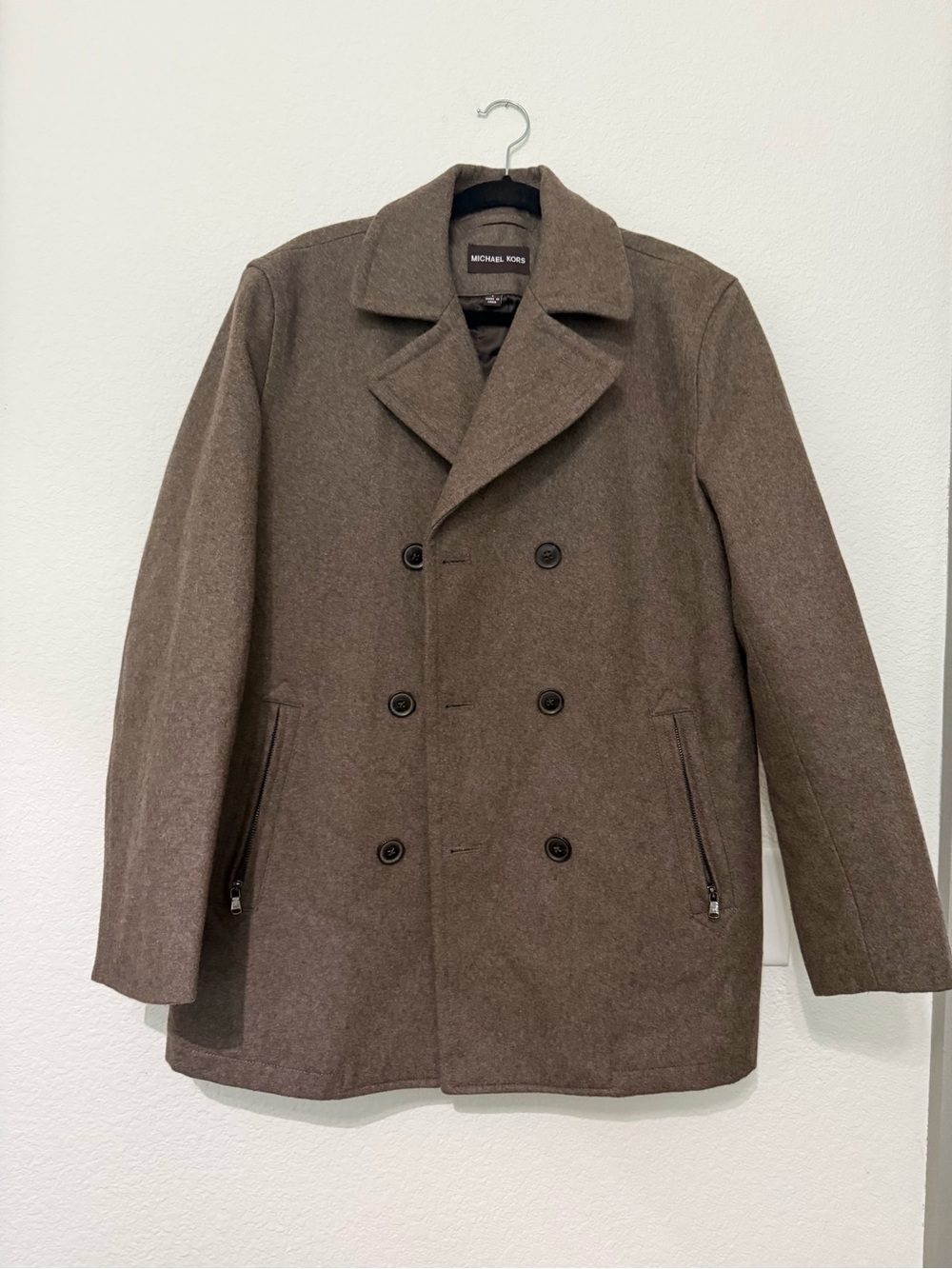 Michael Kors Wool Blend Peacoat in Brown